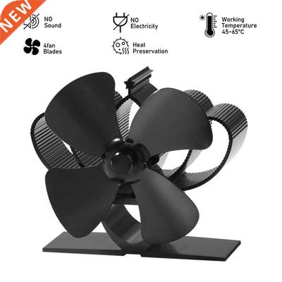 Black Fireplace 4 Blade Thermal Heat Powered Pellet Stove Fa