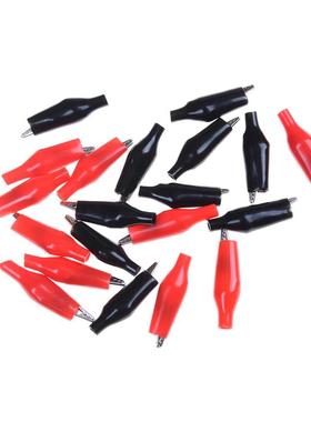 20 Pcs Red SoftCoated Testing Proe Alligator Clips Crocod