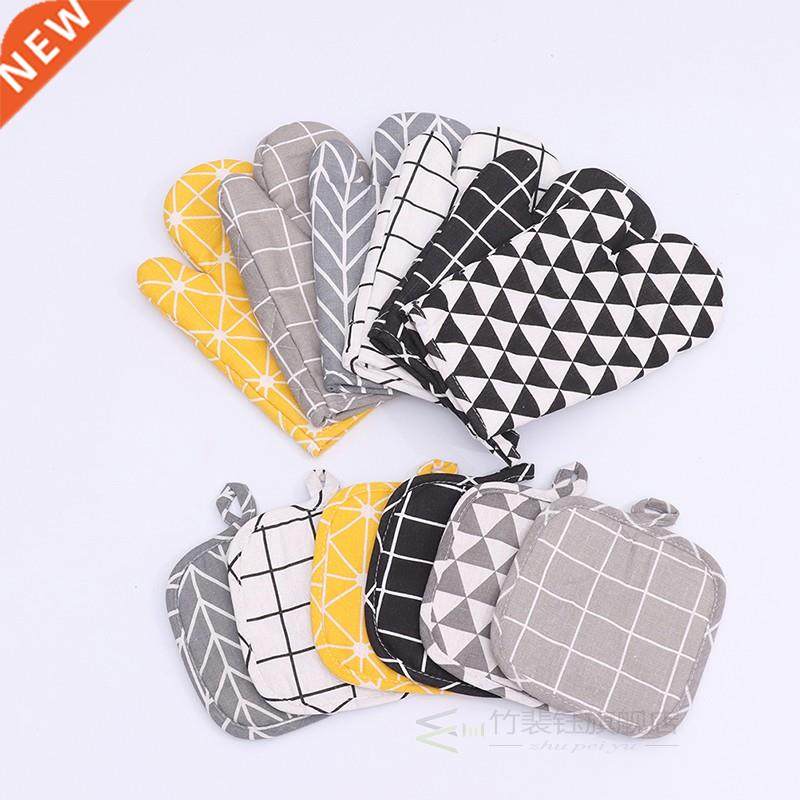 Microwave Gloves Oven-Mitts Baking Kitchen Potholders Nordic