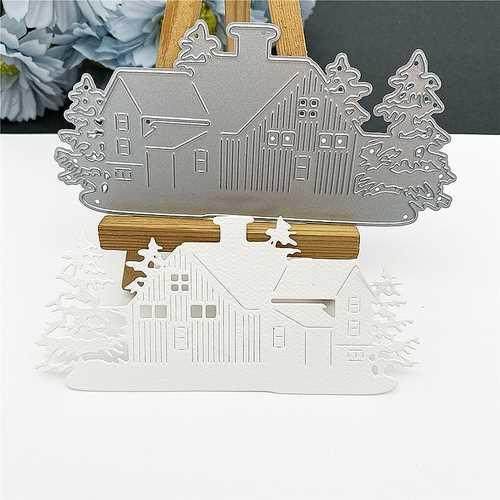 2020 new Chrismas House Scrapbooking  Sharp Metal Carbon