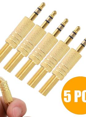 5pcs/pack 1/8Inch 3.5mm Male Plug Coax Cable Audio Connector