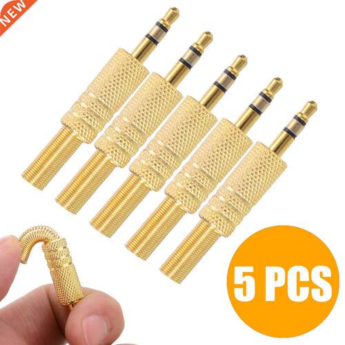 5pcs/pack 1/8Inch 3.5mm Male Plug Coax Cable Audio Connector