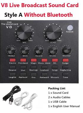 V8 Sound Card Audio SB 5.0 Headset Microphone Webcast Live S