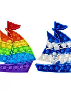 Sailing Boat Silicone Push Bubble Fingertip Toys Anti-Stress