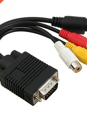PC VGA SVGA TO S-Video 3 RCA Composite HD AV TV Out Converte