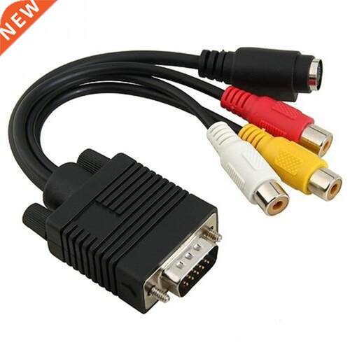 PC VGA SVGA TO S-Video 3 RCA Composite HD AV TV Out Converte