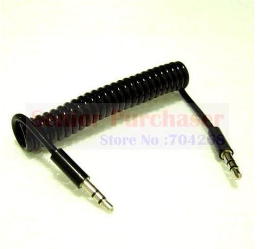 .5mm 1/8 Male to male audio extension curl spring cell phon