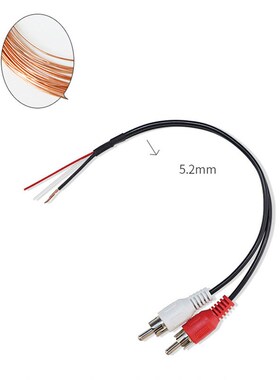 20cm 2 RCA Male diy Car Audio Cable AV Video connector exten