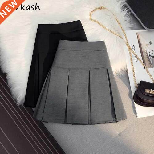 Skirts Women Solid Color Pleated Students Daily All-match Re