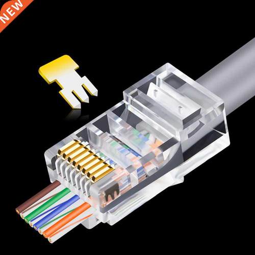 20/50/100pcs RJ45 Connector 6U Gold PlatedPass Through Ether