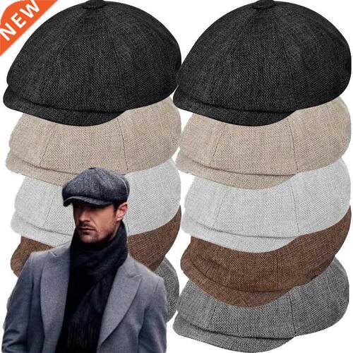 Wool Newsboy Caps for Men Herringbone Flat Caps Gatsby Cap W