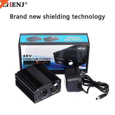 48V Phantom Power Adapter XLR Cable For Condenser Microphone