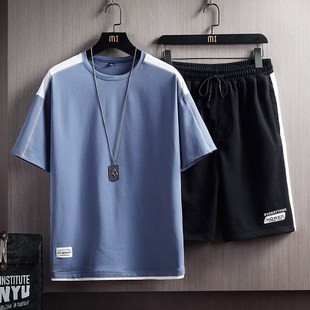 Men's Summer Tracksuit Sportswear Short Sleeve T Shirts+Shor