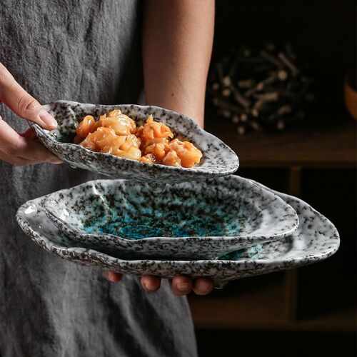 Shell Shape Ceramic Tableware Sushi Dishes Sashimi Snacks