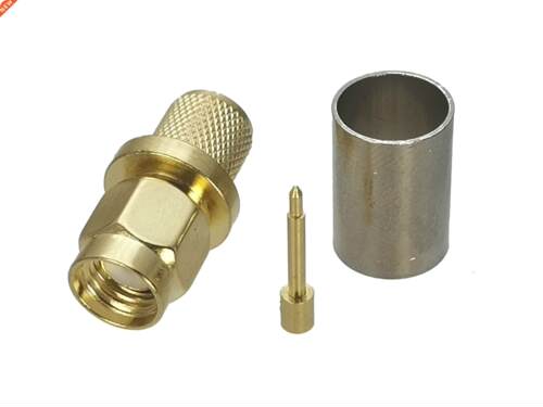 10pcs Connector SMA Plug Male Crimp For RG5 RG6 5D-FB LMR300
