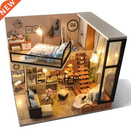Cutebee DIY DollHouse Kit Wooden Doll Houses Miniature Dollh