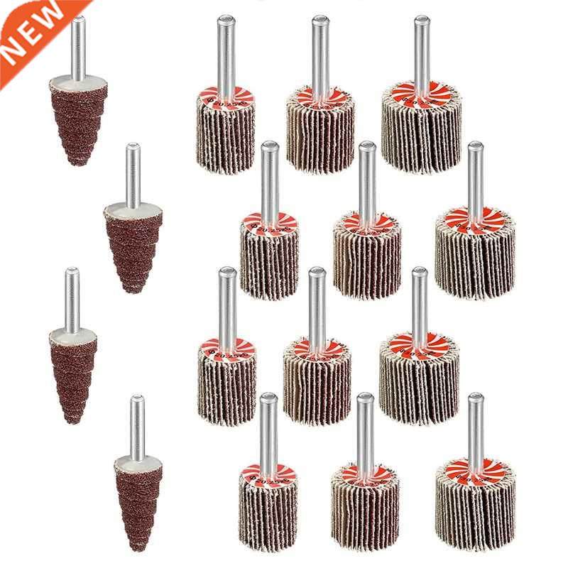 16PCS Flap Wheels 1/4Inch 80 Grit Aluminum Oxide Shank Mount