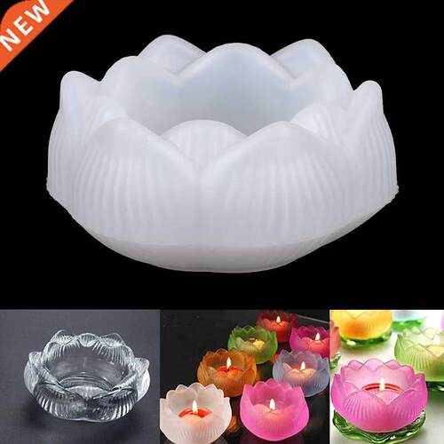 1pc Transparent DIY Ashtray Mold Lotus Candle Holder Storage