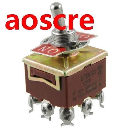 1pcs 3PDT On/Off/On 3 Postion 9 Screw Terminals Toggle Switc