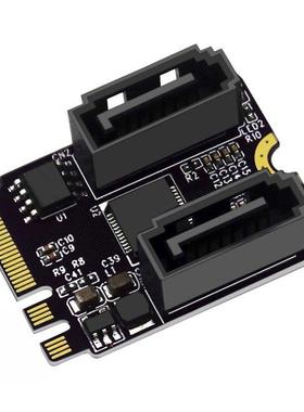 M.2 A/E Key to 2 Ports SATA.0 Expansion Card M.2 NGFF to SA
