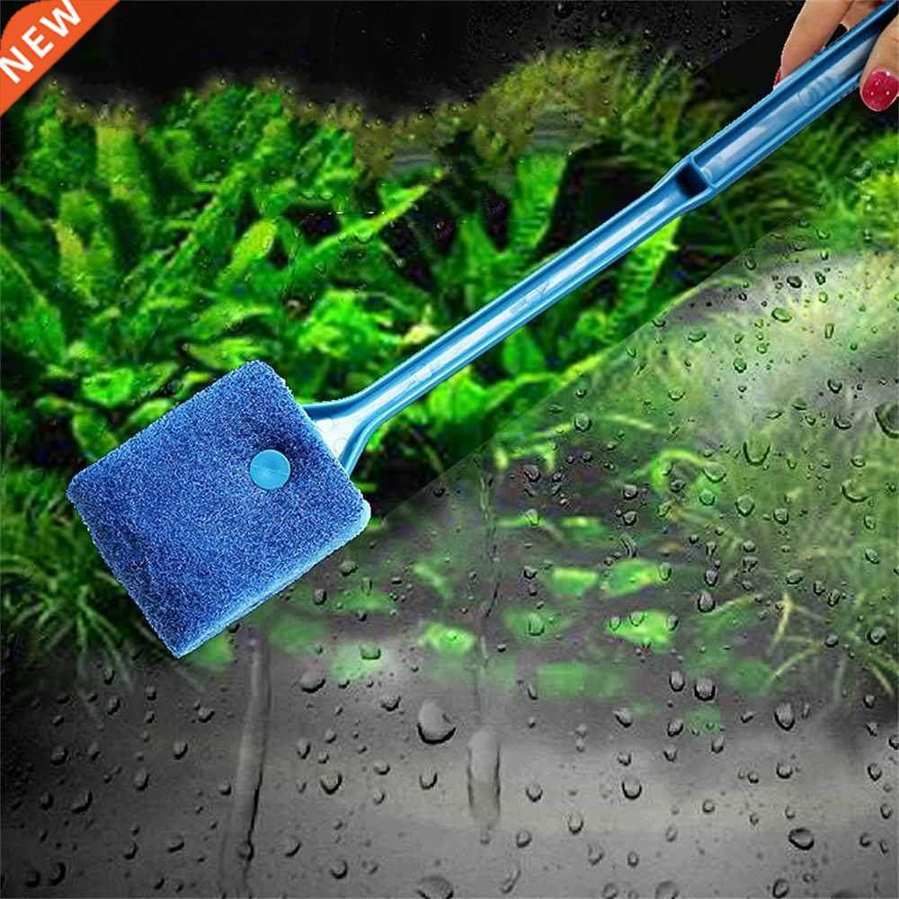 1PC Fish Tank Brush Long Handle Brush Double-Sided Cleaning