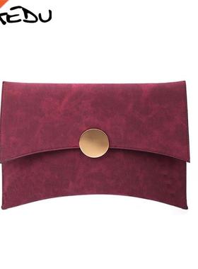 NGEDU Desgn Women Clutch Bag Faux Suede Lades Shoulder B