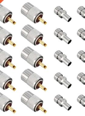10 X PL259 UHF Connector Male Plug With Reducer for RG8X Coa