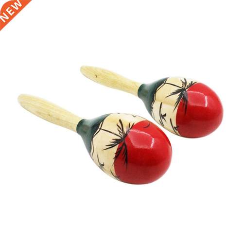 IRIN 1 Pair Wooden Maracas Rumba Shakers Rattles Maraca Sand