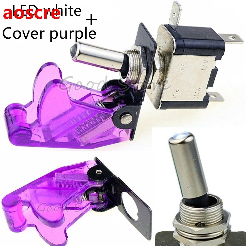 1Set 12V 20A Auto Car Boat Truck Illuminated White Led Toggl