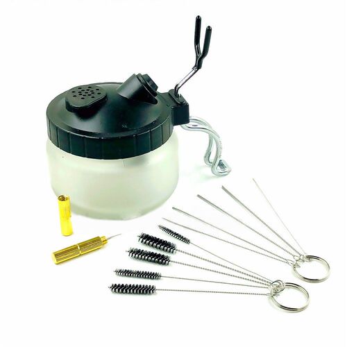 Airbrush Cleaning Pot Stabilizer Glass Jar Bottles Holder Pa