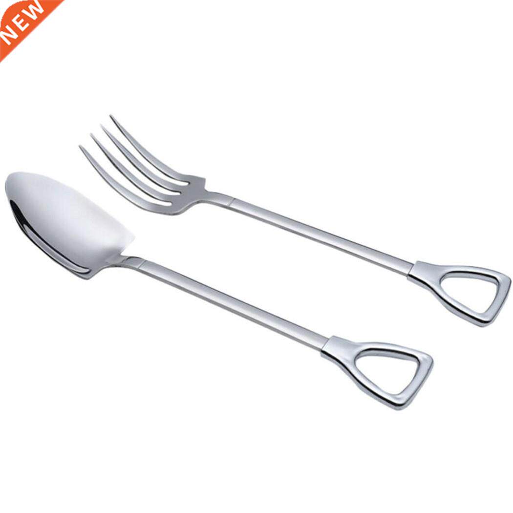 2pcs/set Stainless Steel Spoon Fork Creativity Shovel Shaped