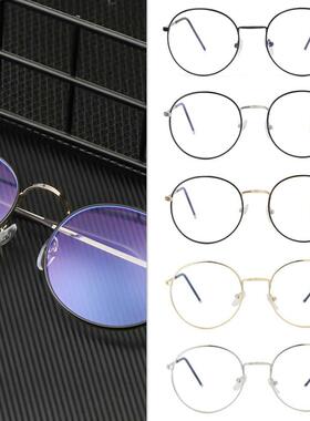 New Unisex Blue Light Blocking Metal Glasses Vintage Round F