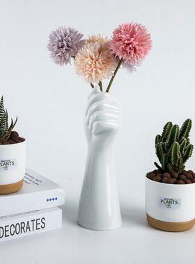 ceramics vase Nordic style Golden Hand Vase Flowers Modern H