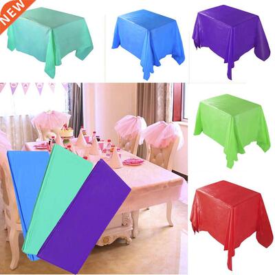 1PC Plastic Disposable Tablecloth Solid Color Wedding Birthd