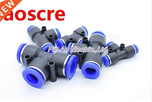 10Pcs Pneumatic 6mm to 6mm T Shaped Quick Fitting Connector