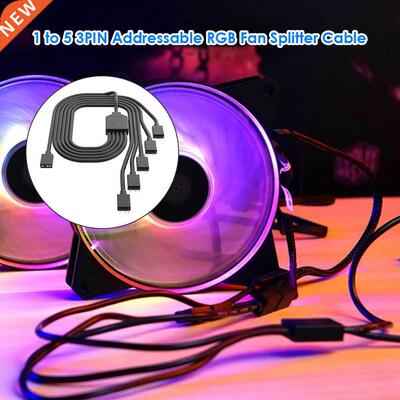 Splitter Cable Computer Accessories 1 to 5 3PIN ARGB Fan Spl