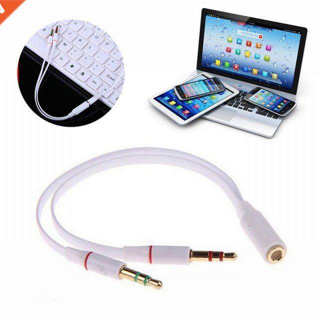 3.5mm AUX Audio Mic Y Splitter Cable Headphone Adapter Femal