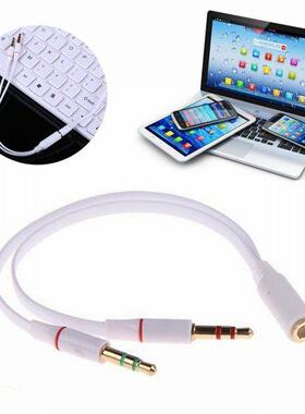 3.5mm AUX Audio Mic Y Splitter Cable Headphone Adapter Femal