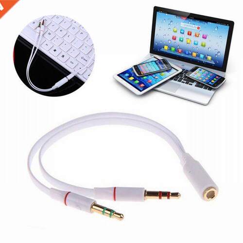 3.5mm AUX Audio Mic Y Splitter Cable Headphone Adapter Femal