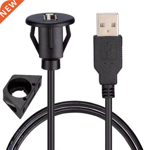 Professional USB 2.0 Socket Panel Extension Cable Car Dash B