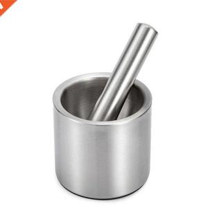 Stainless Steel Mortar Pestle Set Pugging Pot Garlic Spice G