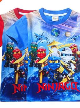 Boys Cartoon Ninjago T Shirts Clothes Kids Summer Ninja Cott