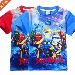 Boys Cartoon Ninjago T Shirts Clothes Kids Summer Ninja Cott