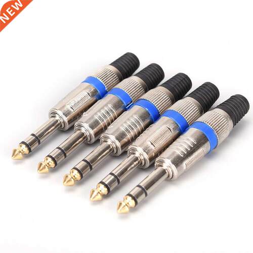 5pcs 6.35mm Connector Audio Plug Jack Amplifier Microphone P