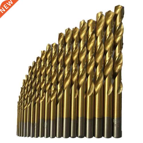 50 Pcs Titanium Coated Speed Steel Drill Bit Set Tool 1/1.5/