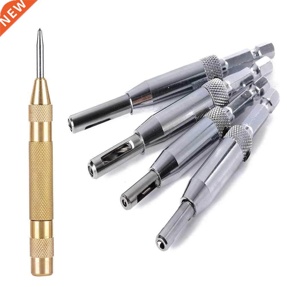4pcs Self Centering Hinge Drill Bits Set,1/4inch Hex Shank,