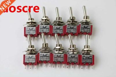 10pcs 6MM Red 3Pin 2File MTS-102 Reset free lock Button Rock