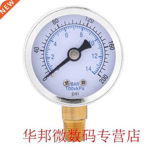 VBESTLIFE Metal Pressure Gauge 0-200psi 0-14bar Hydraulic Wa