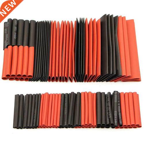 127pcs Red Black Polyolefn Heat Shrnk Tubng Cable Tube Sl