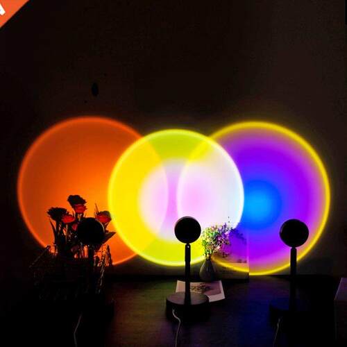 USB Button Rainbow Sunset Projector Atmosphere Led Night Lig